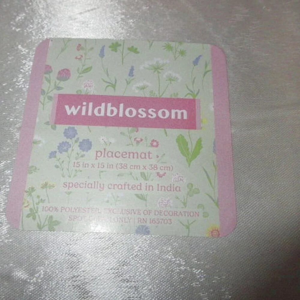 Wild Blossom Beaded Placemats Centerpiece Butterfly Flowers Round Set Of 2